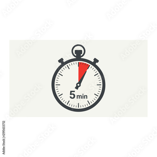 5 minute timer stopwatch icon for countdown clock interval and deadline