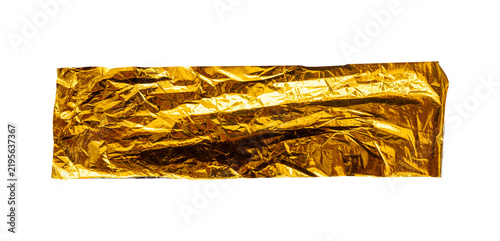 gold foil wrapped isolated on white