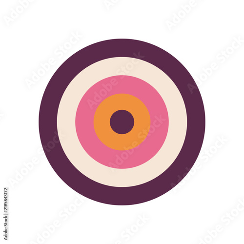Retro Target Rings, retro groovy seventies vector illustration