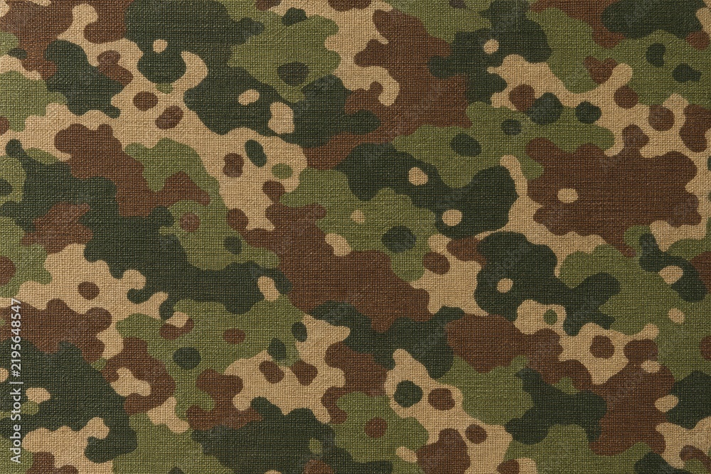 Fototapeta premium Camouflage pattern fabric displaying military texture and defense concept