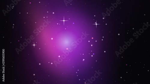 Vibrant purple nebula with bright stars and cosmic dust for space exploration.
