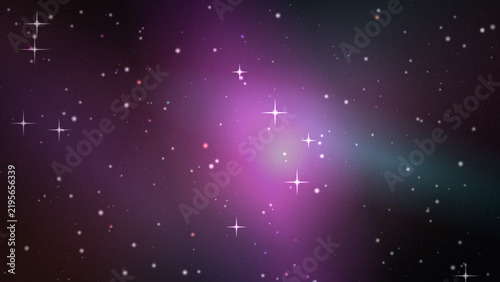 Colorful cosmic clouds with bright stars and interstellar gas for space art.