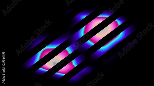 Glowing Neon Light Bulb with Blue Energy Waves and Colorful Rays on Dark Black Background, Futuristic Digital Light Design and Abstract Night Wallpaper loop motion Illustration