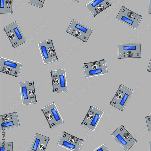 Bild auf Leinwand seamless pattern technology digital amplifier cartoon