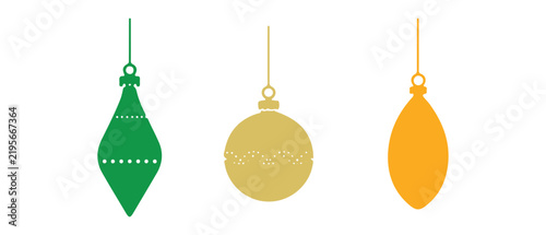 A collection of eleven Christmas ornament silhouettes in vector format, all suspended and displayed against a clean white backdrop
