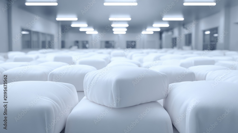 Fototapeta premium Sterile individually packaged medical supplies neatly arranged in a cleanroom facility