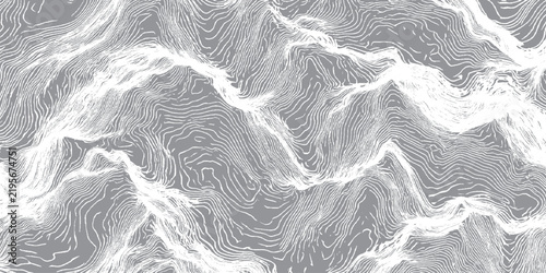 Layered Geological Strata Pattern in Black and White with Organic Rock Surface Details and Natural Texture