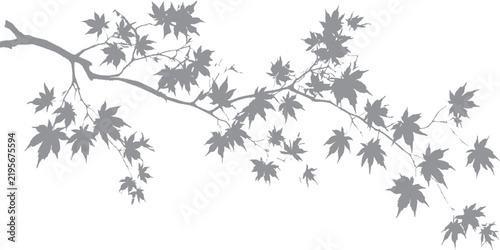 Black and White Leaf Stamp Pattern with Rustic Grunge Botanical Background