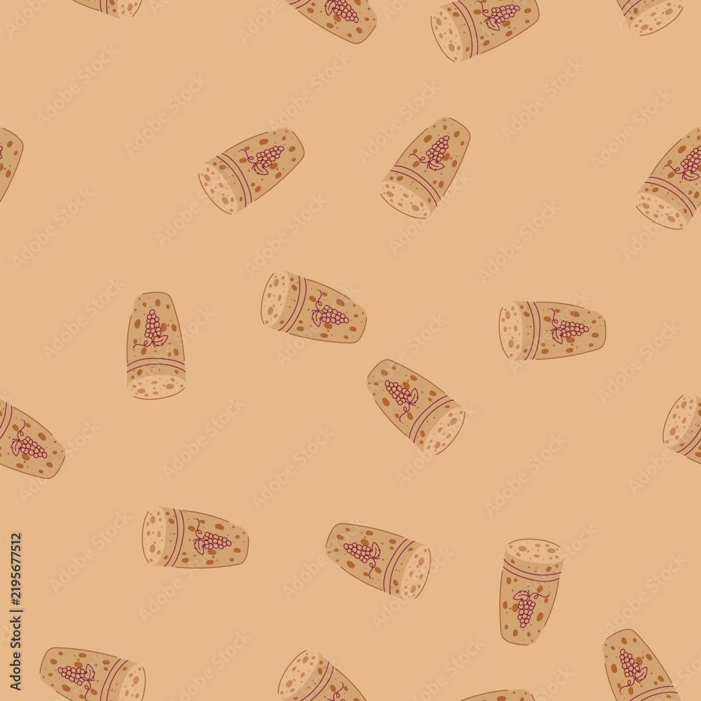 Obraz premium pattern kitchen wine cork bottle cartoon. vine food, gourmet stopper, ry top kitchen wine cork bottle sign. seamless vector illustration