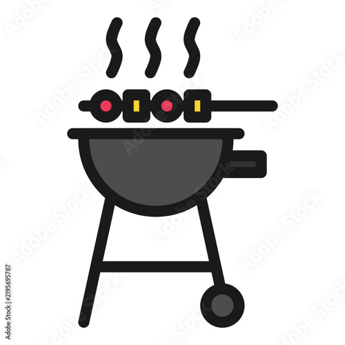 bbq grill filled outline icon