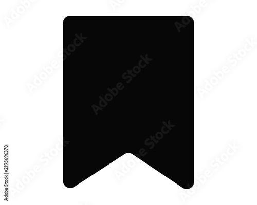 Black bookmark icon isolated on transparent background simple flat vector illustration of a ribbon tag for saving content, marking pages, or indicating favorites