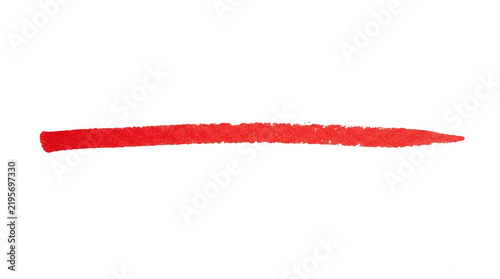 Red crayon stroke isolated on transparent background