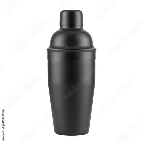 Matte black cocktail shaker isolated on transparent background