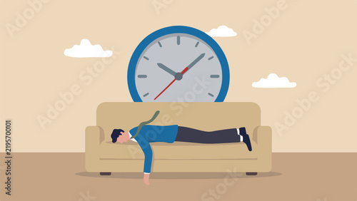 Person lying on sofa procrastina…