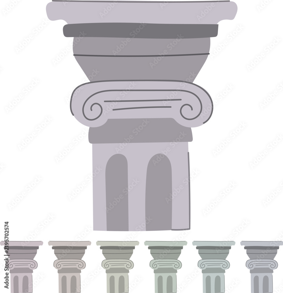 Obraz premium sculpture column ancient cartoon. marble old, pedestal classic, history style sculpture column ancient sign vector