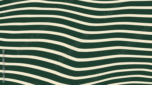 A modern abstract background pattern of flowing organic stripes in dark green and warm cream colors.