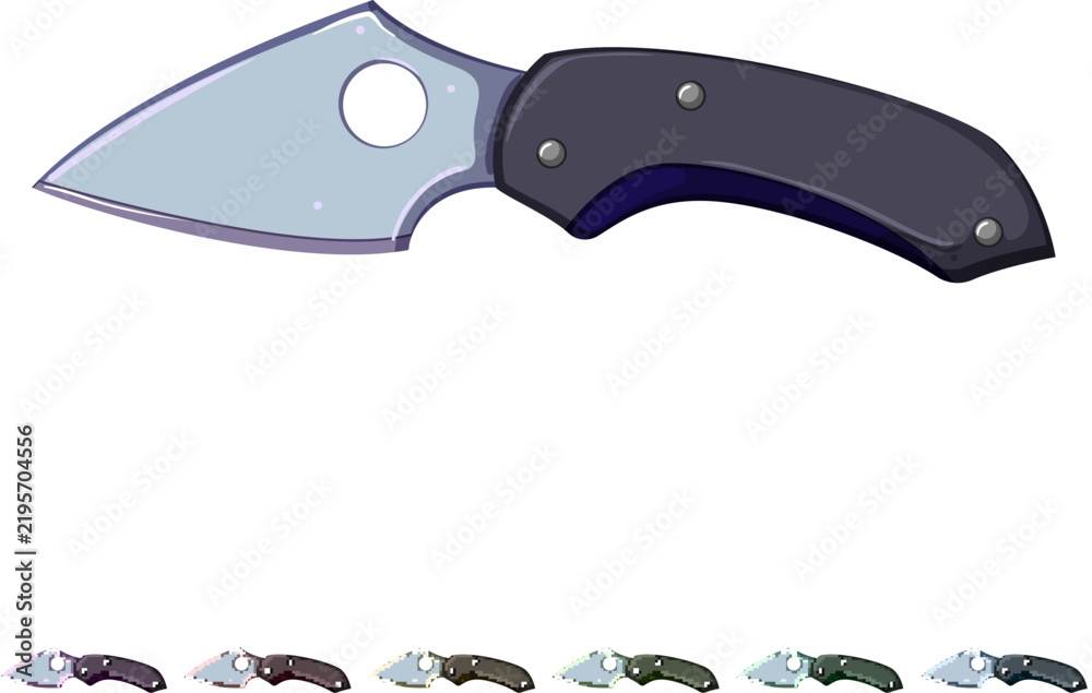 Obraz premium weapon military knife cartoon. weapon military knife sign colorful illustration