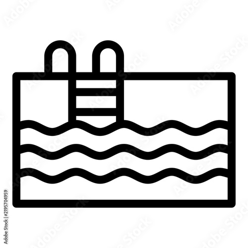 swimming pool line icon