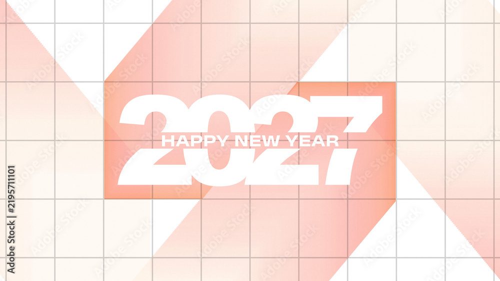 Naklejka premium Celebration of the arrival of the year 2027 with bold text and geometric design elements
