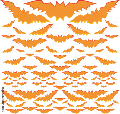 bats flying seamless pattern on white background halloween design element