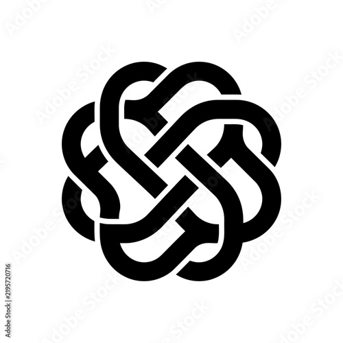 Abstract Geometric Interlocking Celtic Knot Logo Design Vector
