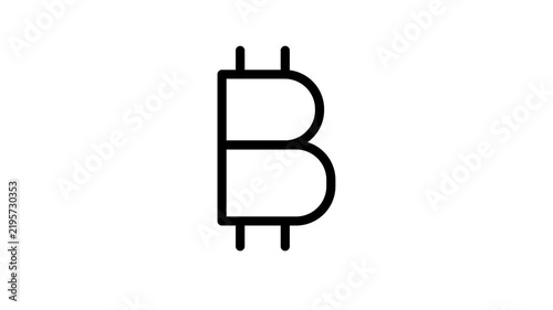 Animated Bitcoin Icon Motion Graphic Loop with Alpha Channel