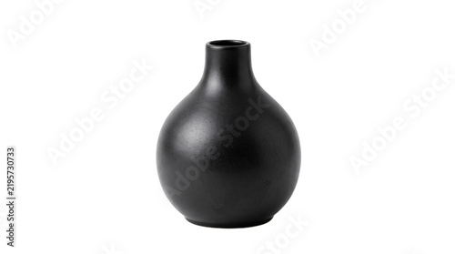 Картината върху платно Black ceramic vase with pear-shaped body and thin neck solated on transparent ba
