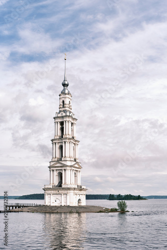 Konstfotografi Famous flooded bell tower of St Nicholas Cathedral in Kalyazin, Russia