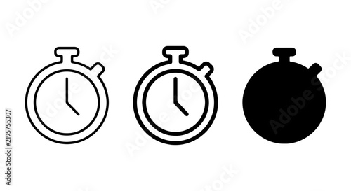 Bild auf Leinwand Stopwatch Icons Set: Timer, Countdown, Time Measurement, Chronometer, Clock, Spe
