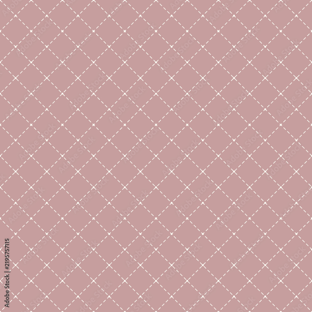 Obraz premium Quilted diamond stitch seamless pattern dusty rose padded cushion