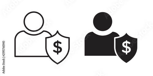 Canvastavla Beneficiary icon flat outline in black