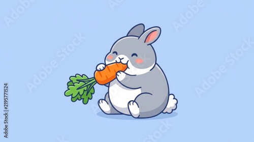 Cute Flat Vector Rabbit Illustration - Whimsical Animal Characters Graphic Set