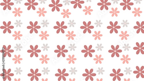 Seamless pattern of pink and white flowers on a clean white background