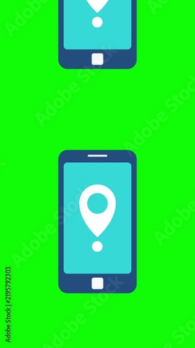 GPS location icon showing on mobile phone