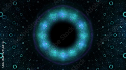 Animation of a blue spiral fractal on a black background