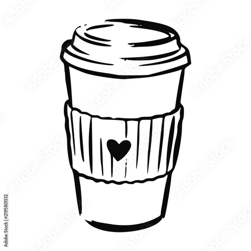 Handdrawn Coffee Cup Takeaway Illustration Sketch