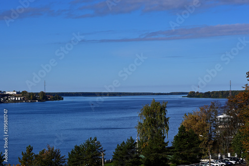 View of the Volga River from the high bank in Kostroma.