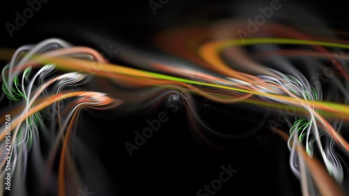 Animation of a rotating, multicolored spiral fractal on a black background
