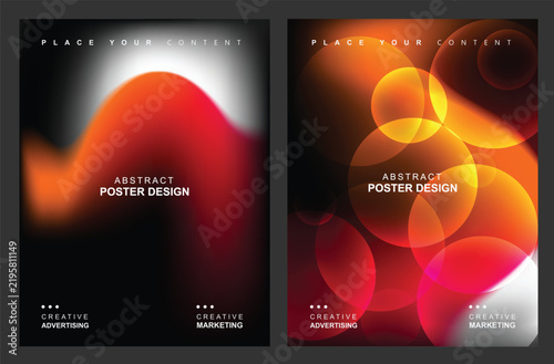 Vibrant abstract poster design with overlapping colorful circles and gradients on a dark background for modern marketing materials