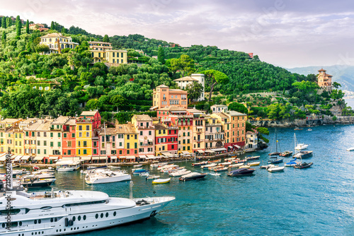 Konstfotografi beautiful landscape of luxury resort Portofino in Luguria , Italy