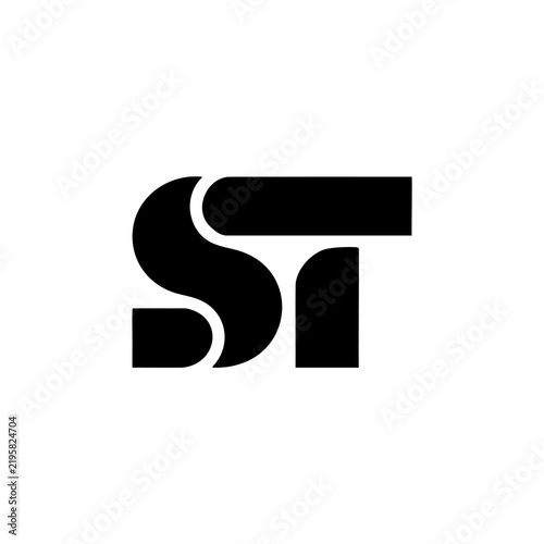 ST monogram logo design letter text name symbol monochrome logotype alphabet character simple logo