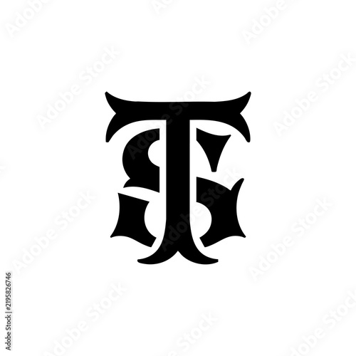 ST monogram logo design letter text name symbol monochrome logotype alphabet character simple logo