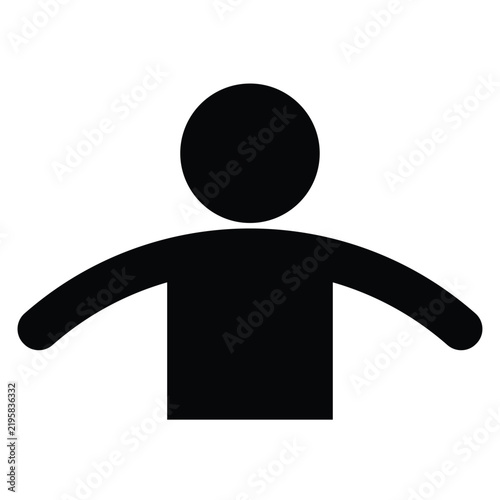 Blended Silhouette Icon of a Person with Outstretched Arms in Black Color