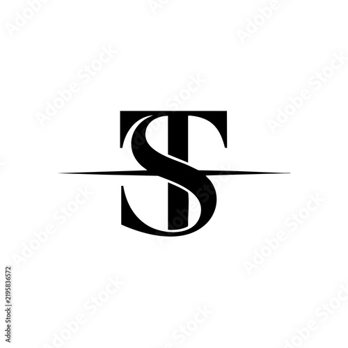 ST monogram logo design letter text name symbol monochrome logotype alphabet character simple logo