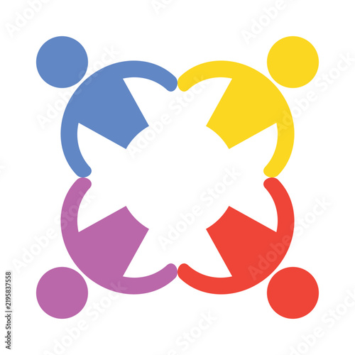 Colorful Icon Representing Unity and Collaboration Among Diverse People