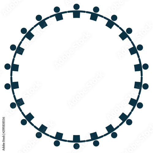 Community Connection Symbol of People Holding Hands in a Circular Formation