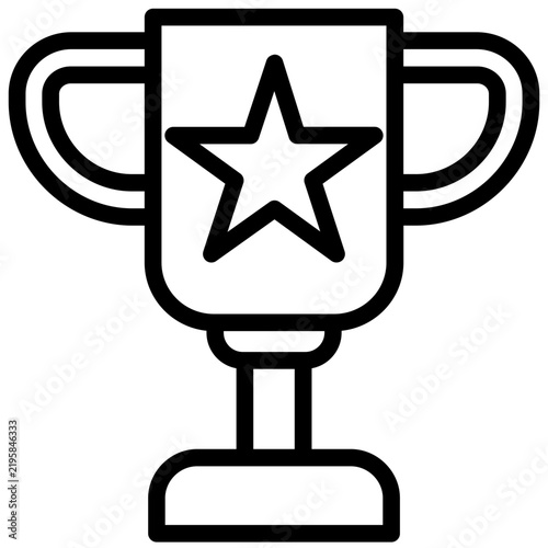 Bild auf Leinwand Star Trophy Icon Isolated on Transparent Background - Award, Victory, Achievemen