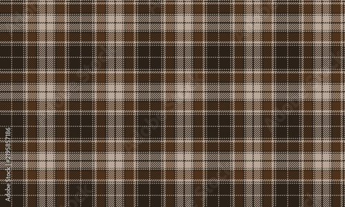 Seamless brown and beige plaid pattern ideal for textiles and various fashion styles such as shirts, dresses, and skirts adding a touch of contemporary elegance.