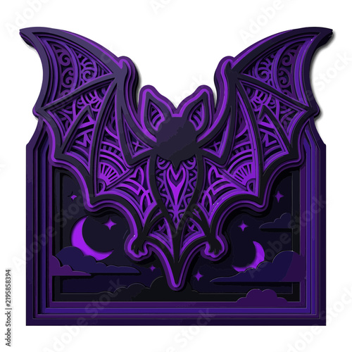 Layered Purple Bat Mandala Art
