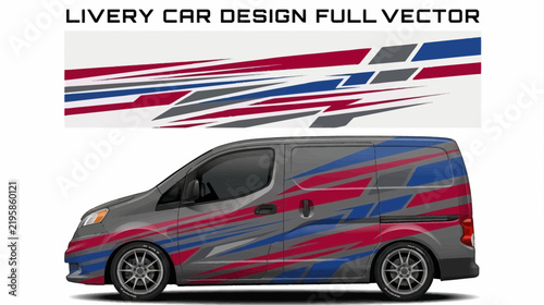 Car Livery Design Vector Decal Racing Van Vinyl Wrap Stripes
